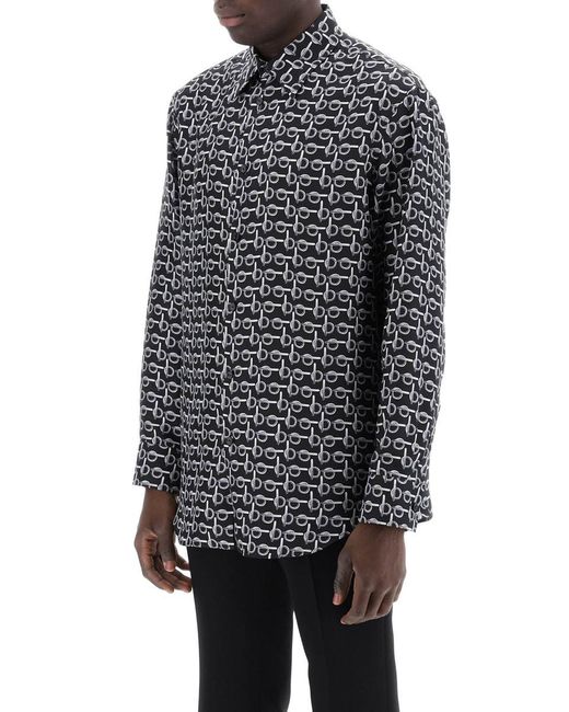Burberry Gray "oversized Silk Poplin Shirt for men
