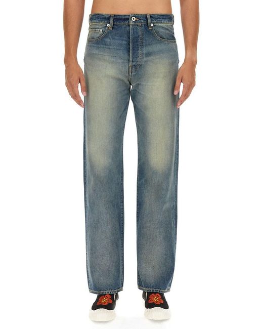 KENZO Blue Straight Fit Jeans for men