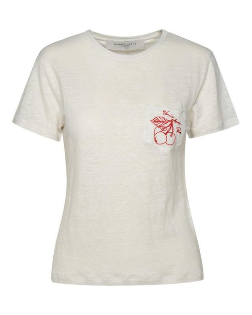 Golden Goose Deluxe Brand White Linen T-Shirt