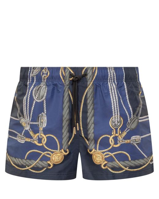 Versace Blue Nautical Sea Shorts for men