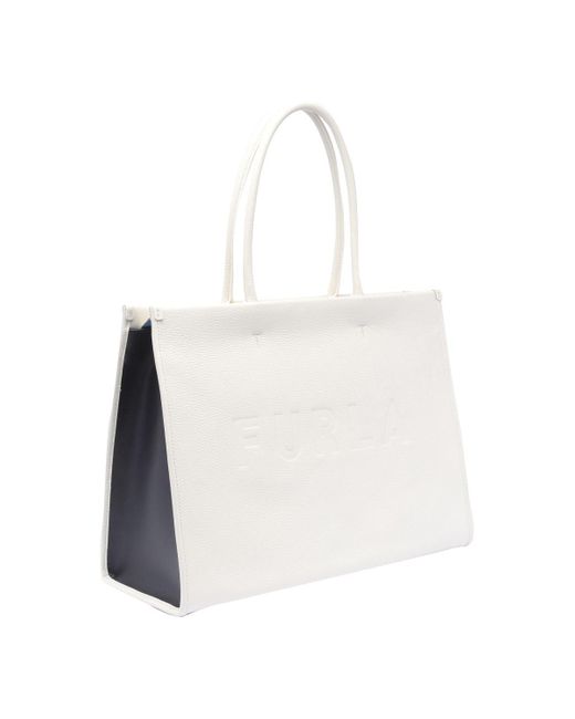 Furla White 'Opportunity L' Shopping Bag