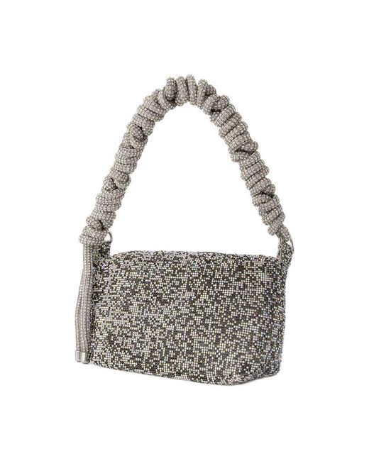 Kara Metallic Crystal Mesh Bag