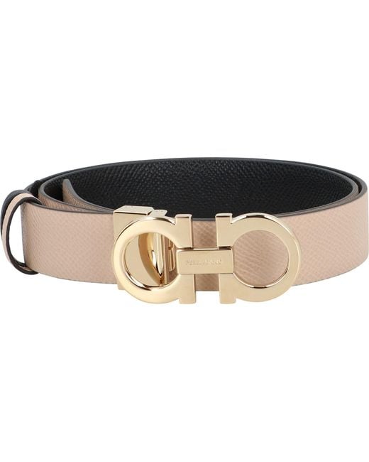 Ferragamo Black Gancini Reversible Leather Belt