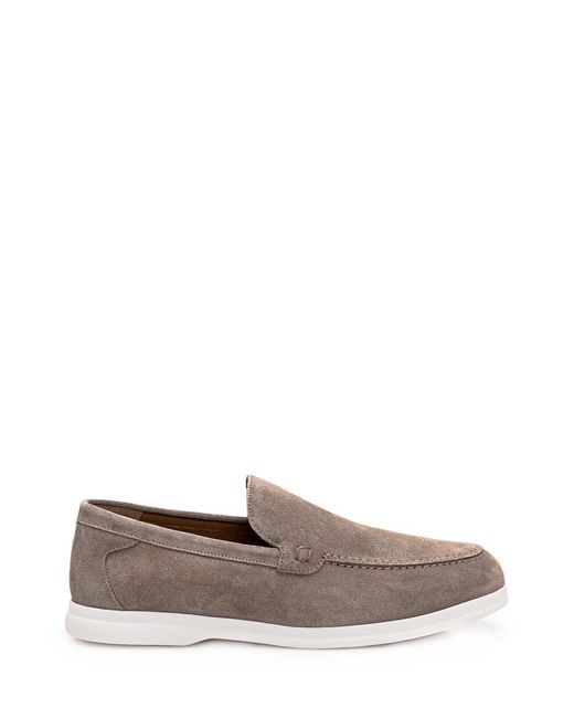 Doucal's Gray Leather Moccasin for men