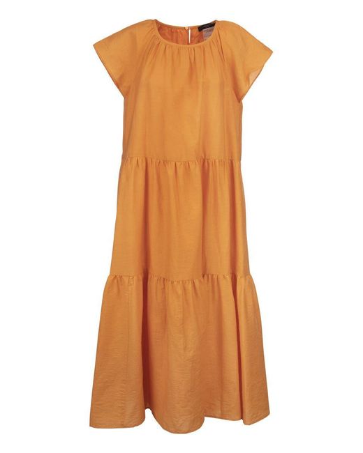 Weekend by Maxmara Nembi Linen And Cotton Canvas Dress in Orange