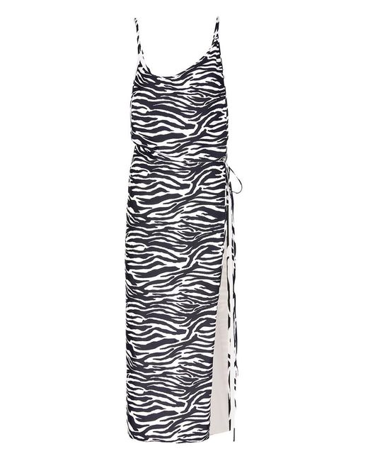 The Attico White Zebra Print Mini Dress