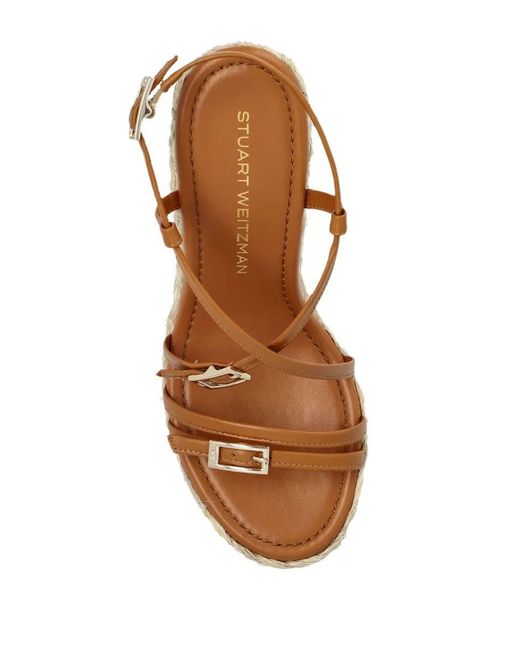 Stuart Weitzman Brown Georgie Espadrilles Widge Shoes