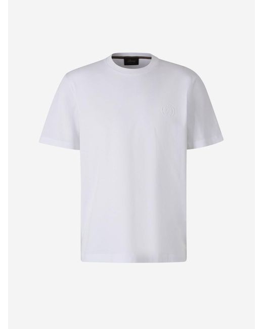 Brioni White Cotton Logo T-Shirt for men