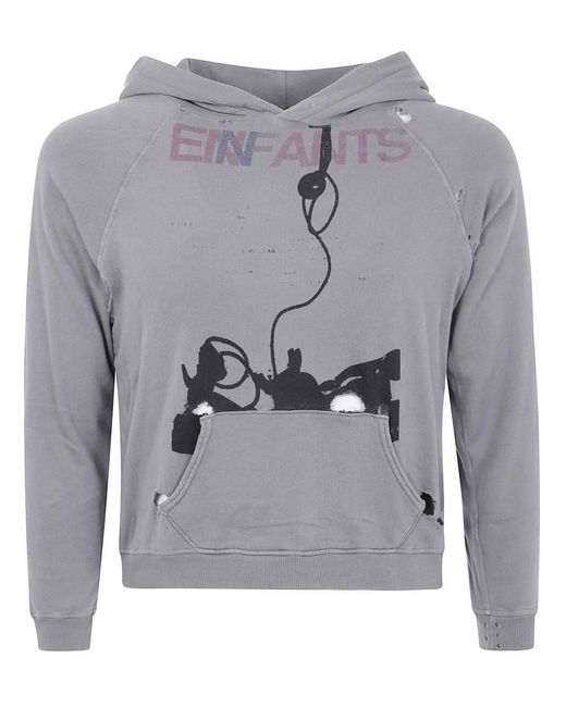 Enfants Riches Deprimes Gray Forget To Answer Shrunken Hoodie