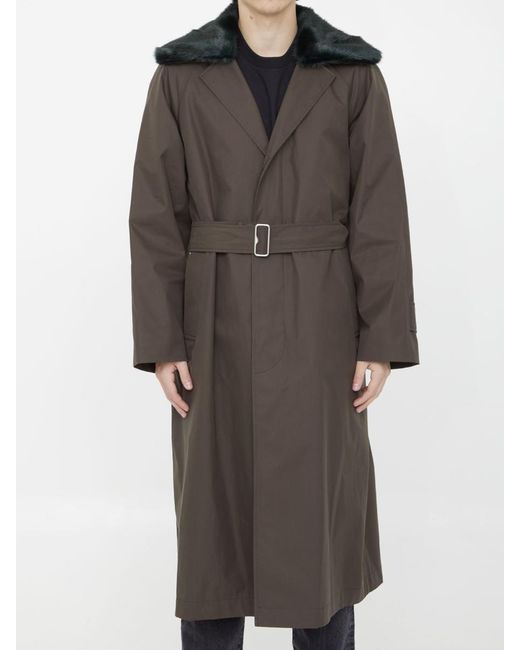 Burberry Gray Lambeth Long Raincoat for men