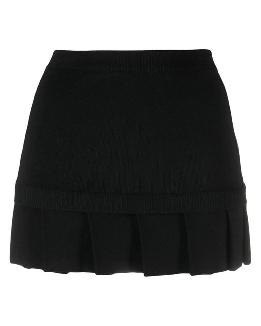 Off-White c/o Virgil Abloh Black Mini Skirt With Pleated Hem