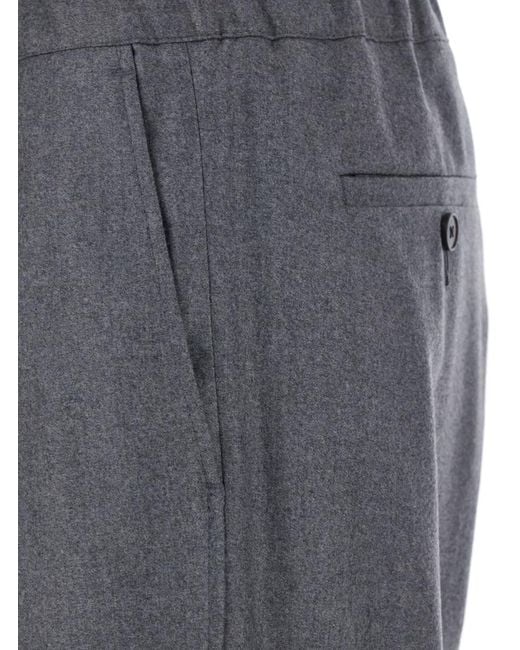 Low Brand Gray Pants With Elastic Waist for men