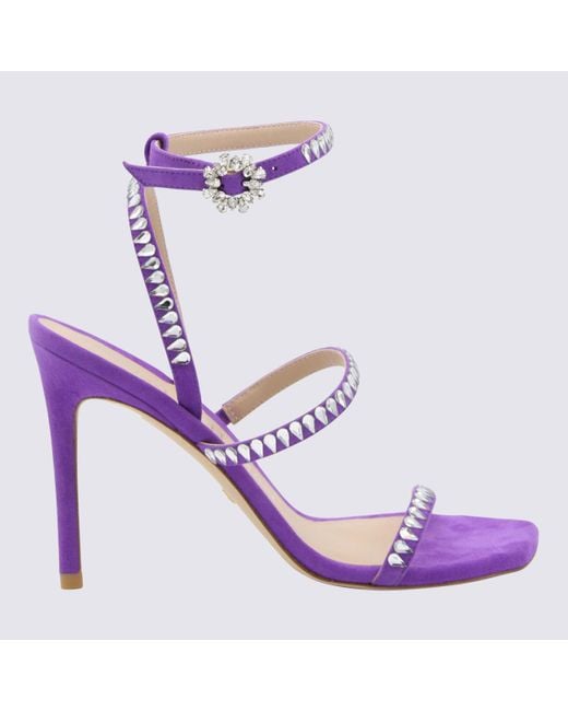 Stuart Weitzman Purple Violet Suede Sandals