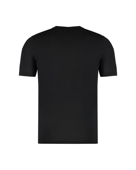 Roberto Collina Black Cotton Crew-Neck T-Shirt for men