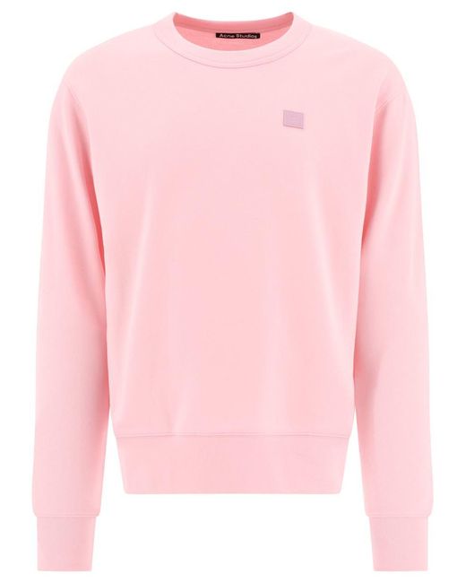 Acne Pink "face" Sweatshirt for men