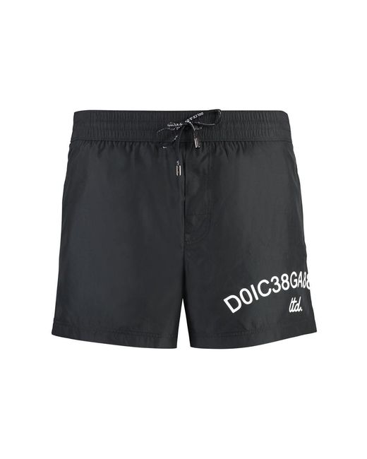 Dolce & Gabbana Gray Nylon Swim Shorts for men