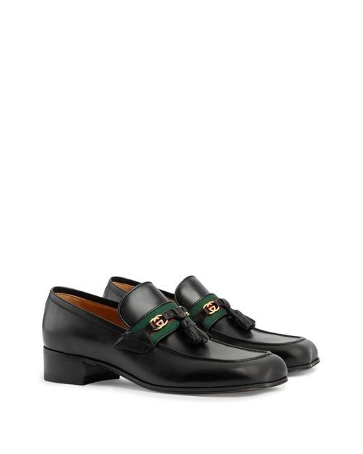 Gucci Black Leather Loafer Shoes