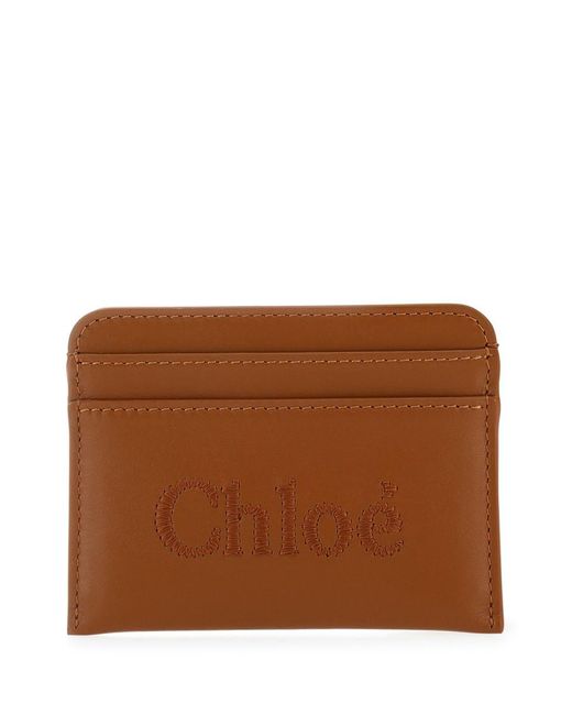 Chloé Brown Caramel Leather Card Holder