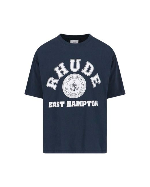 Rhude Blue T-Shirts And Polos for men