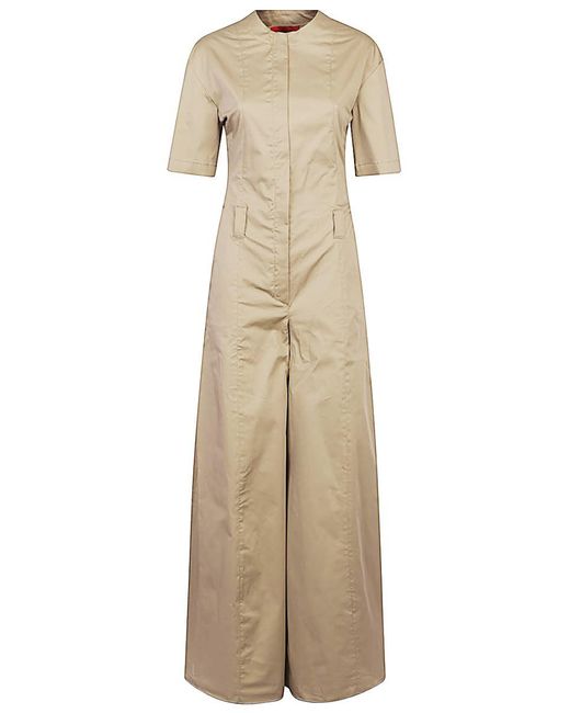 THE LATEST Natural Bianca Cotton Long Jumpsuit