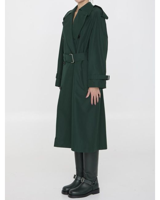 Burberry Green Long Trench Coat