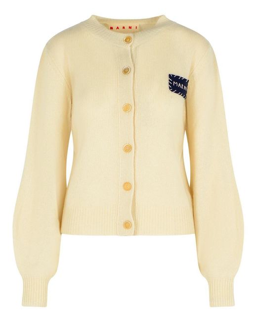 Marni Natural Ivory Cashmere Cardigan