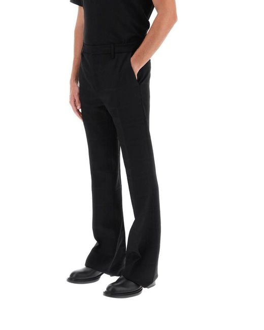 Etro Black Flared Pants In Virgin Wool for men