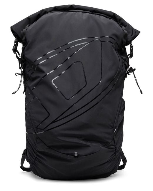 DIESEL Black Backpack "Drape" for men