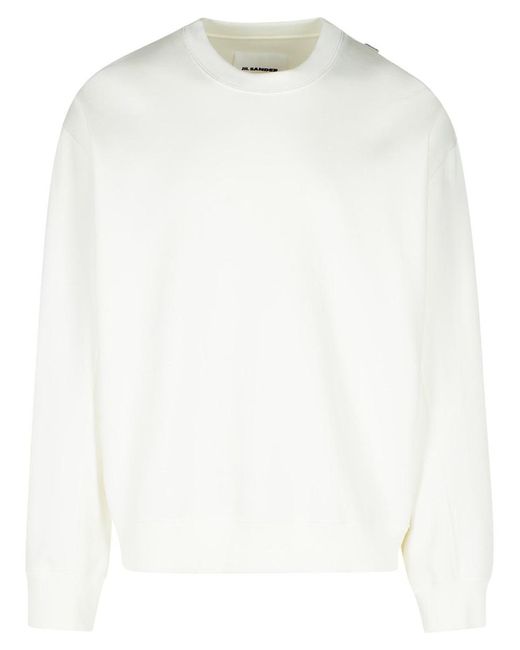Jil Sander White Cotton Sweatshirt for men