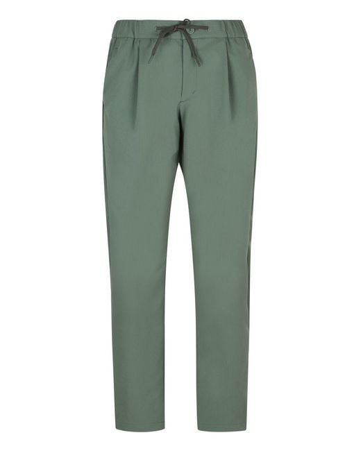 Herno Green Technical Fabric Pants for men