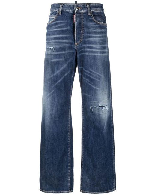 DSquared² Blue Wide-Leg Icon Jeans