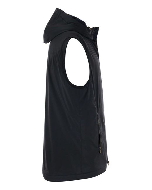 Fedeli Black Cashmere Lined Waistcoat for men