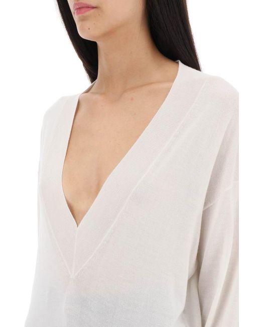 Tom Ford White Sweater In Cashmere And Silk