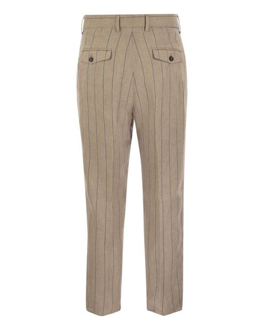 Peserico Natural Pure Linen Chino Trousers for men