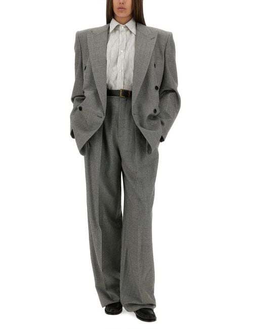 Saint Laurent Gray Wool Chiné Jacket