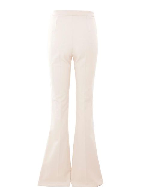 Elisabetta Franchi White Butter Flared Trouser With Logo