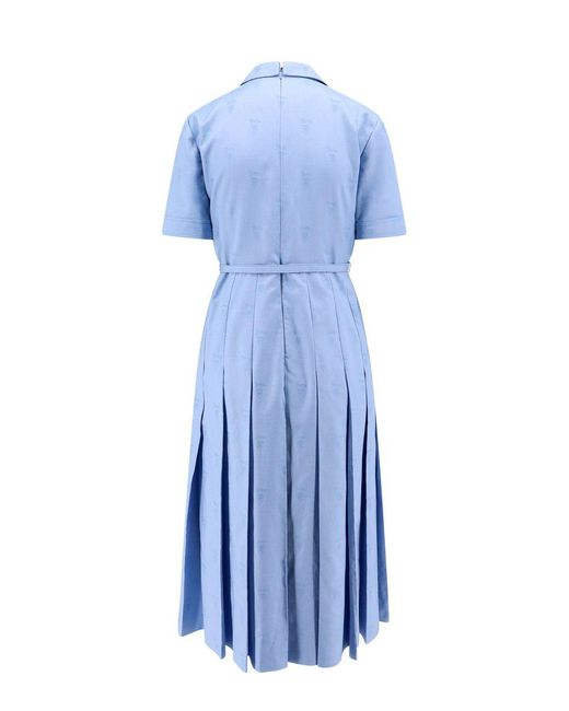 Gucci Blue Cotton Poplin Midi Dress