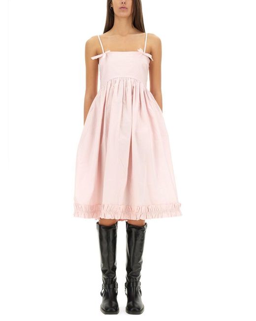 Ganni Pink Cotton Dress