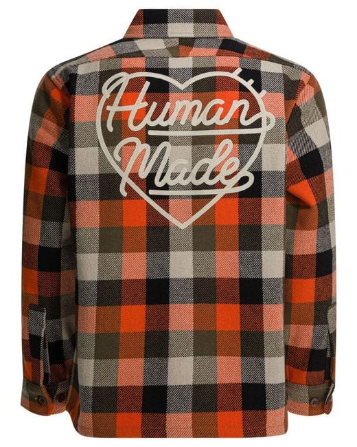 Human Made Orange Wool Overshirt Jacket for men