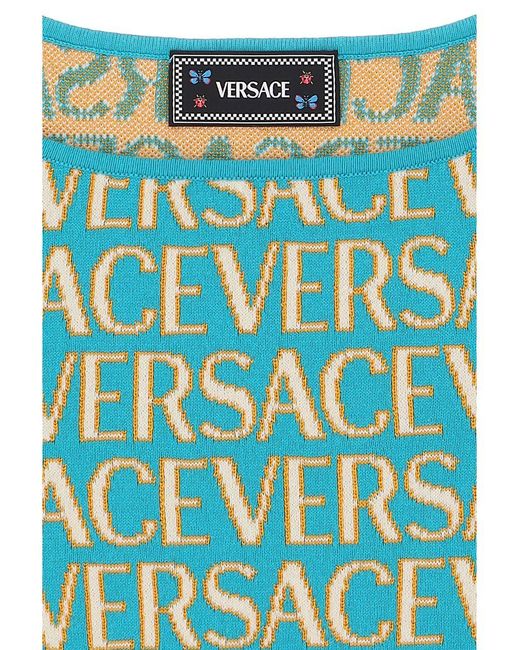 Versace Blue Top ' Allover' Capsule La Vacanza