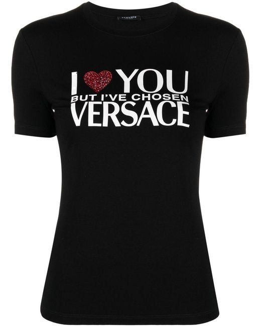 Versace Black T-shirt "i ♡ You But..."