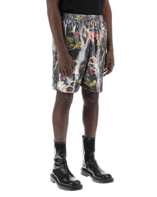 Acne Gray "printed Shorts For B for men