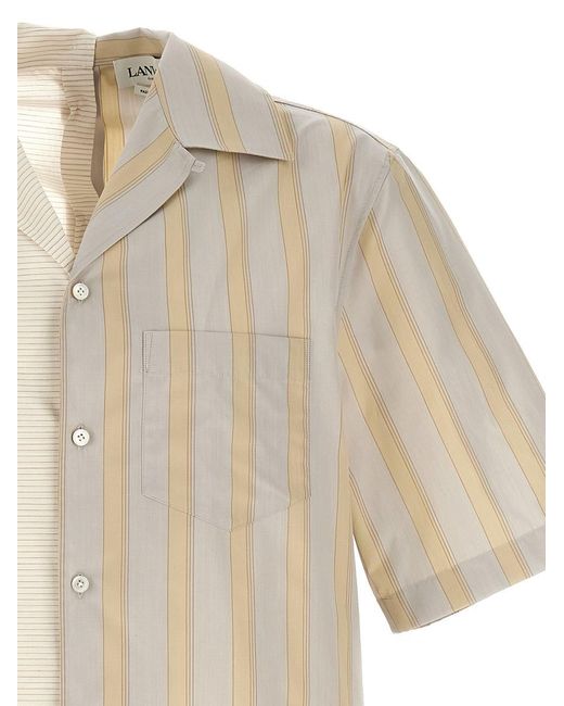 Lanvin Natural Artwork Asymetric Shirt, Blouse for men