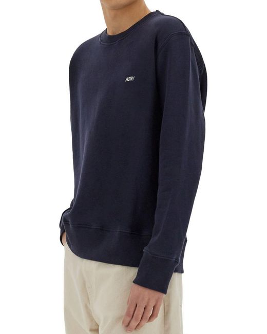 スウェット・トレーナー AUTRY SWEATSHIRT WITH EMBROIDERED LOGO Autry Sweatshirt With Embroidered Logo in Blue | Lyst