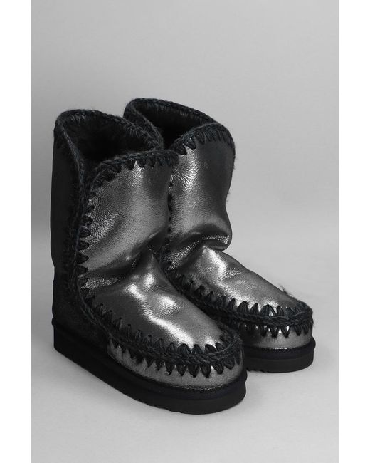 Mou Black Eskimo 24 Low Heels Ankle Boots