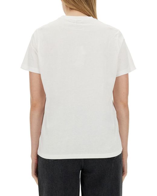 Ganni White Seahorse Print T-Shirt