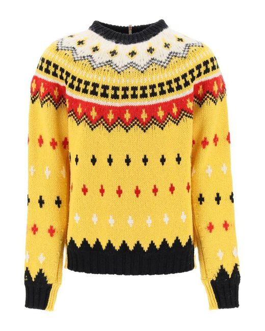 3 MONCLER GRENOBLE Yellow Wool & Alpaca-blend Crewneck Sweater for men