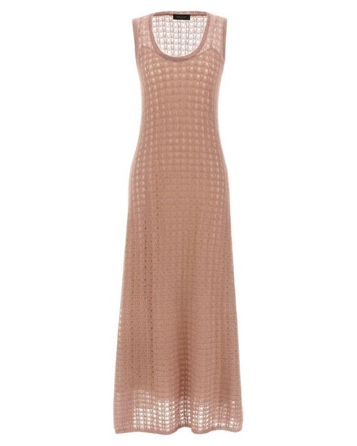 Fabiana Filippi Women's Brown Crochet Dress