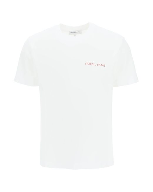 Maison Labiche White "friday, Yeah!" Popincourt T-shirt for men