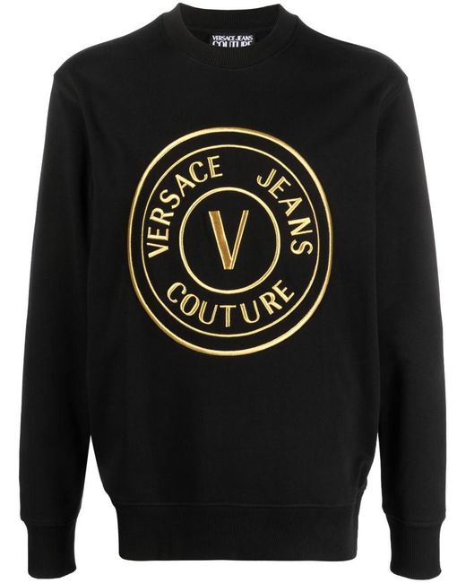 Versace Gray Embroidered-logo Cotton Sweatshirt for men